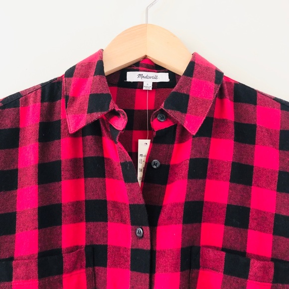 NWT Madewell Flannel Courier Shirt Buffalo Check - Picture 3 of 11